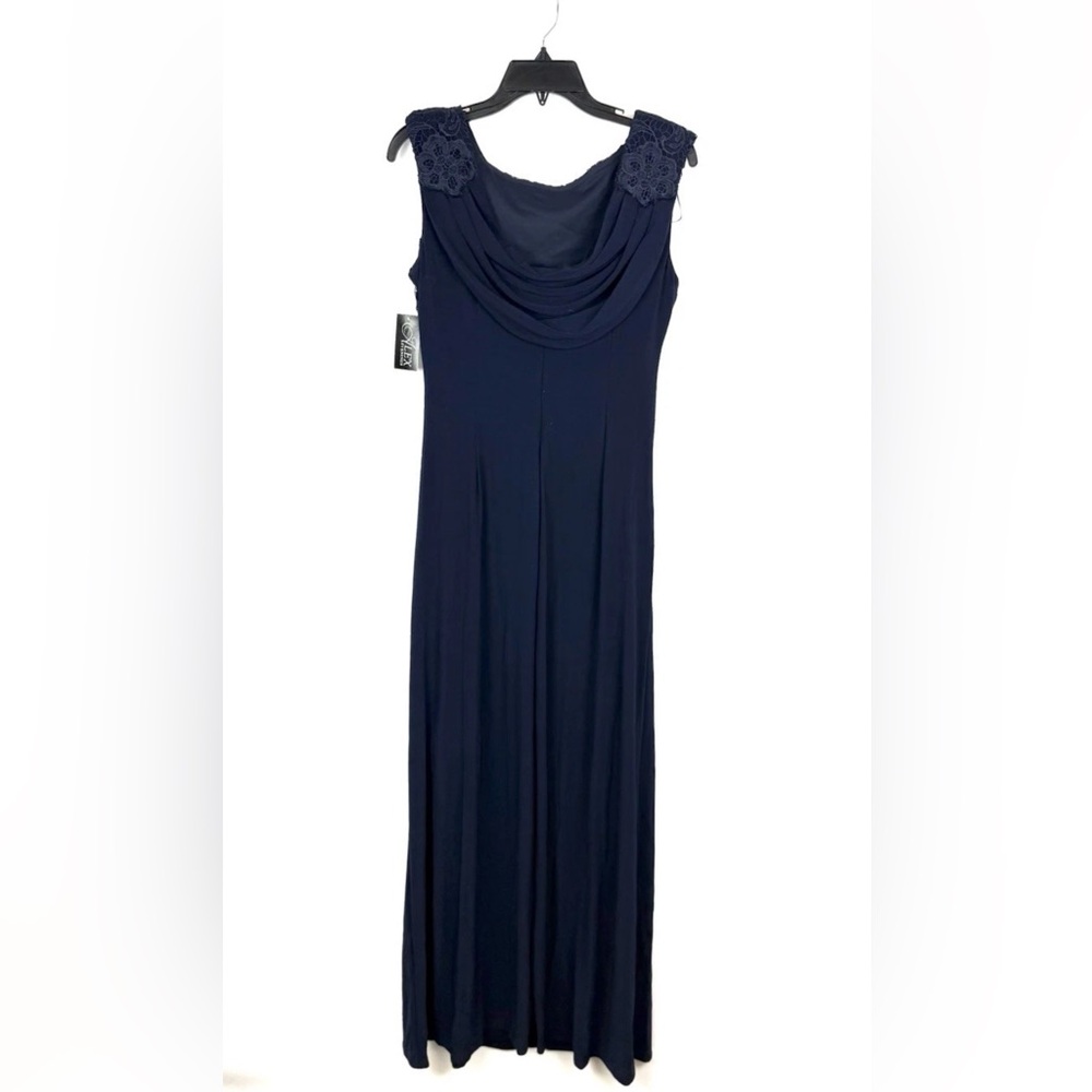 Alex Evening Women’s Blue Short Sleeve Gown Size 10 - Picture 3 of 4